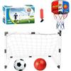Genérico Porta da calcio per bambini, portatile, con canestro da basket, 60 cm