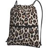 WHJSHOP Zaino con cerniera e coulisse con stampa leopardata, leggero, impermeabile, per viaggi, yoga ed escursionismo
