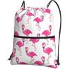 WHJSHOP Zaino con cerniera e coulisse con stampa fenicottero rosa, leggero, borsa da palestra impermeabile per viaggi, yoga ed escursionismo