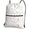 WHJSHOP Zaino colorato disegnato a mano con frecce in stile bohémien, con coulisse e cerniera, leggero, borsa da palestra impermeabile per viaggi, yoga ed escursionismo