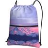 WHJSHOP Mount at Sunset Prints, zaino con coulisse e cerniera, leggero, impermeabile, per viaggi, yoga e avventure quotidiane