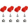 HanOaki Kit di riparazione casco con viti, dadi clip per calcio, baseball, rugby, calcio, parti di ricambio hardware generale, rosso
