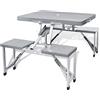 Mandloder Mangloder Tavolo da campeggio pieghevole con 4 sgabelli in alluminio, portatile e leggero, design robusto per giardino, picnic, roulotte, attività all'aperto, campeggio e festival, con foro per