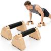 AJIEQAQ Maniglie per flessioni in legno di alta qualità, parallele per calistenics e allenamento della forza, blocchi per le mani e push up, barre ergonomiche per sit a L e tavola (20 x 9 x 8 cm)