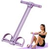 EBHO Elastici Fitness 6 Tubi Corda di Tensione Pedale - Banda Resistenza Sit-Up Addominali per Casa Gambe Braccia Schiuma Impugnature Yoga Pilates（Viola）