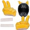 Generisch Decorazione per caschi da sci, divertenti gesti delle mani e decorazione delle mani gialle, per casco da moto da donna, per uomini, , amanti della bicicletta, adolescenti, per