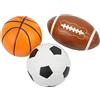 HUSHUI Set di Palloni Sportivi per Bambini, Colorati, Educativi, per Rugby, Calcio, Basket, per Bambini Dai 3 Anni in su, Materiale Sicuro per Interni Ed Esterni, in Poliuretano, Confezione da 3