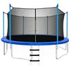Generic Rete di ricambio per trampolino - Recinzione di sicurezza in polietilene nero, 3,7 m 4,3 m, protezione rotonda con cinghie regolabili | Rete di protezione resistente ad alta protezione per cortile