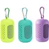 QSTDGVPW 3 Pezzi Asciugamano Raffreddante Umido Panno Asciutto Respirante Silicone Moschettone Portatile Adatto per Pilates Trekking G, Blu Verde Viola