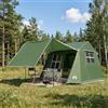 LoogCape Tenda a tunnel verde, 275 x 240 x 200 cm, 6,6 m², tenda da campeggio in poliestere 185T con rivestimento in poliuretano, struttura a tunnel impermeabile, per la famiglia, resistente alle