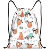 RRhgipp Zaino con coulisse bradipo marrone sport palestra zaino tasca resistente all'acqua borsa a corda donna uomo scuola, Nero , M, Classico