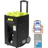 Generic Macchina portatile per palline da tennis con telecomando e app, angolo di lancio regolabile, lancio automatico di palline per principianti da solo, capacità di 50 palline