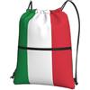 YYHWHJDE Zaino con coulisse con stampa bandiera italiana, borsa in poliestere impermeabile per palestra, viaggi ed escursionismo, leggero, resistente e compatto