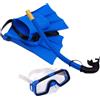 ADOCARN Set Attrezzatura Snorkeling per Maschera Subacquea Regolabile in Pvc e Pinne Blu per Avventure All'aperto e Vacanze in Famiglia
