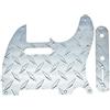 KAISH Diamond Plate 8 fori Tele Pickguard con piastra di controllo in metallo e viti per stile moderno Americano/Messicano Fender Telecaster Argento