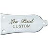 KAISH 3 fori in metallo cromato per chitarra Truss Rod Cover con lettere bianche CUSTOM Iron Truss Rod Cover per Epiphone les Paul LP/SG/ES