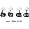 KAISH Nero con Chrome 2+2 Cloverleaf Bass Tuners Bass Tuning Machines Bass Tuning Keys per Standard/Highway One Series Jazz J Bass/Precision P Bass