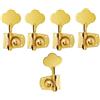 KAISH Cloverleaf - Accordatori per basso a 5 corde, 5 corde, tasti per accordatura per basso, standard, Highway One Series, Jazz Bass J Bass/Precision Bass P Bass Gold 4 destra/1 sinistra