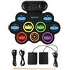 Dyovbze Batteria elettronica pieghevole con 7 cuscinetti, batteria elettrica portatile con bacchette e doppi altoparlanti, ideale per bambini e principianti come regalo di compleanno o idea regalo