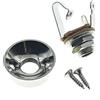 KAISH Piastra jack metrica in ottone nichelato per chitarra elettrica con jack mono di uscita in ottone e viti per chitarre stile TL/Tele