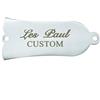 KAISH 2 fori in metallo cromato 1 strato per chitarra Truss Rod Cover con lettere bianche Custom Print Iron Truss Rod Cover per USA Les Paul LP/SG