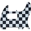 Kaish, battipenna per chitarra con 8 fori, stile Tele, antigraffio, per Telecaster/Tele, nero/bianco a griglia