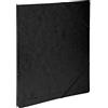 Exacompta - 542551E - 1 Raccoglitore in Cartoncino Lustré Stampato 355 g/mq - Chiusura con Elastici Angolari - 2 Anelli Tondi da 15 mm - Dorso 20 mm - F.to Esterno 25x32 cm per A4 - Nero