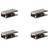 CFSky Set di 4 supporti rettangolari in vetro, 54 x 27 x 16 mm, cromato lucido, supporto in vetro regolabile con inserto in plastica per 6 - 10 mm
