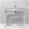 FTGENSM Outdoor Utility Sink For Washing, Freestanding 304 Stainless Steel Single Bowl Sink,Restaurant Kitchen Workstation W/Faucet & Drain and Storage Shelves,for Laundry/Garage/Kitchen/Bar/Backyard (Size :