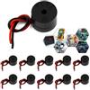 Lunpog 10 cicalino elettronico 3-12 V Active Buzzer 85 dB, Buzzer Alarm Piezo, lunghezza cavo 50 mm