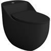 Lavita wc Silia Rim Black pavimento monopezzo con cassettiera integrata | coperchio con abbassamento automatico | in ceramica senza bordi | in piedi + connettore