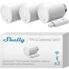 Shelly Blu TRV e Shelly Blu Gateway Gen3, Termostato Intelligente Bluetooth & Zigbee per Radiatori, Controllo Preciso della Temperatura, Schermo Ruotabile, Modalità Boost, Lunga Durata (3 pezzi)