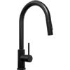 PRIMAGRAN Rubinetto da cucina 9010 nero con due tipi di getto, Rubinetto ad alta pressione, Rubinetto da cucina girevole a 360°