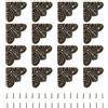 QUARKZMAN 16pz Staffa Angolare Piatta Vintage 1,1x1,1 Protezioni Angolari Decorative per Scrivania in Metallo con Vite per Mobili Decorativi Armadietti, Bronzo