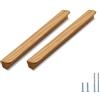 Evionlin - 4 pezzi Maniglia per cassetti in legno di quercia angolo quadrato 20,8 cm Maniglia per armadio in legno stile antico lungo in noce per cassetti
