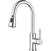 HM Miscelatore Cucina con Doccetta Estraibile Acciaio Inox | Rubinetto Lavello Monocomando 360° | Doppio Getto Concentrato e Pioggia | Rientro Automatico