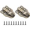 QUARKZMAN Lucchetto Moschettone Becco d'Anatra 2pz, Scatola Retrò 60 x 40mm Chiusura Levetta Fibbia Metallo Chiusura Senza Foro per Lucchetto Viti per Portagioie Valigia Cassetta, Bronzo