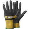 TEGERA® Infinity 8802 guanti da montaggio sintetici in nylon con rivestimento in schiuma di nitrile impermeabile, 1 paio di guanti nero/giallo taglia 11