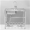 FTGENSM Outdoor Utility Sink For Washing, Freestanding 304 Stainless Steel Single Bowl Sink,Restaurant Kitchen Workstation W/Faucet & Drain and Storage Shelves,for Laundry/Garage/Kitchen/Bar/Backyard (Size :