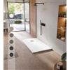 BELLOBATH - Piatto doccia in resina antiscivolo - Superficie effetto ardesia liscia - Piatto doccia extrapiatto - Bianco - 70 X 200 cm