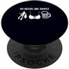 Spearfishing Humor Club I miei bisogni sono semplici pesca subacquea bikini birra oceano design PopSockets PopGrip Adesivo