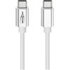 Ansmann Cavo USB C a USB C Dati Ricarica Tipo C, Cavo Ricarica Veloce Power Delivery per Telefono Smartphone Tablet Laptop, 120 cm Bianco Alta Qualità