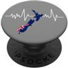 New Zealand Lover Designs Bandiera del battito cardiaco della Nuova Zelanda PopSockets PopGrip Adesivo