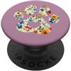 Paw Print Apparel for Pet Owners Donne grafiche estetiche per amanti dei cani con stampa a zampa floreale PopSockets PopGrip Adesivo