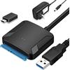 EYOOLD Adattatore SATA a USB 3.0, cavo convertitore per disco rigido esterno per HDD da 2,5 3,5, SSD con alimentatore