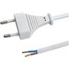 STAB HIGH TECH PARTS Cavo di alimentazione di rete Euro Tipo C (2 poli) - Lunghezza 2,5 m - Sezione 2 x 0,75 mm² - Spina piatta ed estremità denudate con punte - Cavo per piccoli elettrodomestici - IP20 - Bianco