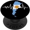 Just Argentina Lover Designs Bandiera del battito cardiaco dell'Argentina PopSockets PopGrip Adesivo