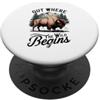 Wilderness Roam Designs Fuori dove il selvaggio inizia Bison Mountain Design PopSockets PopGrip Adesivo