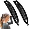 Generic Fermagli a banana da donna, a doppia banana, per coda di cavallo, 2 fermagli antiscivolo, accessori classici per acconciature spesse e sottili e ricci