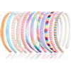 NZZVNZ 12 Pezzi Cerchietto per Capelli con Glitter, Cerchietti Bambina cerchietti con Denti in Plastica Accessori per Capelli per Bambine e Ragazze (12 colori)